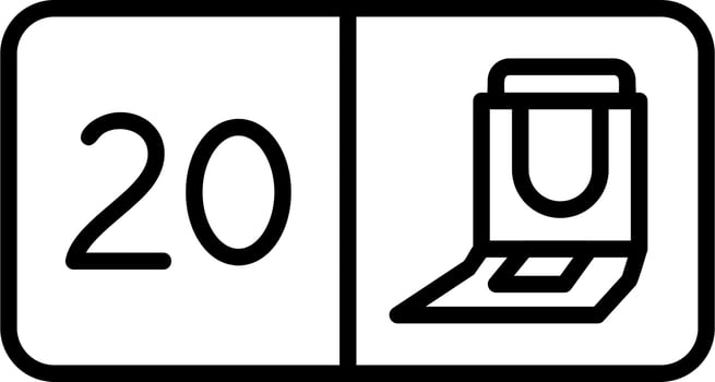 Seat Number Twenty Vector Icon