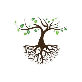 Logos of green Tree leaf ecology vector