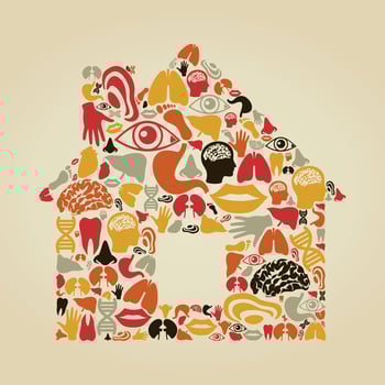 Abstraction on the topic of body parts vector