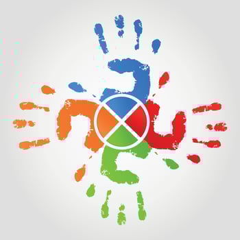 Abstraction on the topic of body parts vector