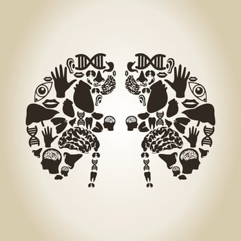 Abstraction on the topic of body parts vector