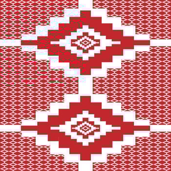 Seamless fabric geometric pattern in brown on a white background. vector
