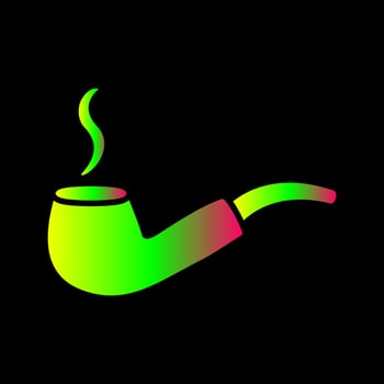 Unique Lit Smoking Pipe Vector Icon