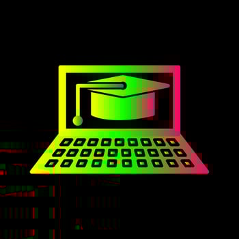 Unique Online Graduation Vector Icon
