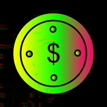 Dollar Coin Vector Icon