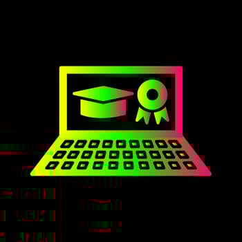 Unique Online Degree Vector Icon