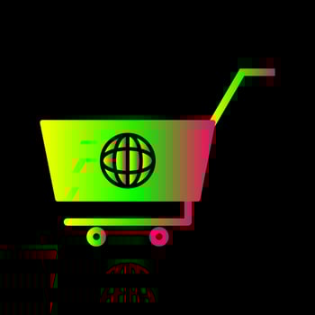 Unique Global Shopping Vector Icon
