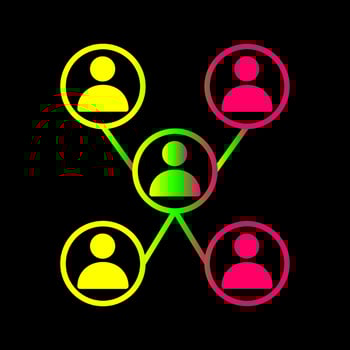 Unique Company Network Vector Icon