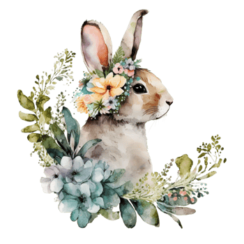 Watercolor Spring Bunny Sublimation Design Illustration png