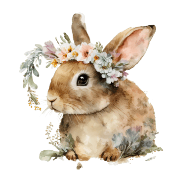 Watercolor Spring Bunny Sublimation Design Illustration png