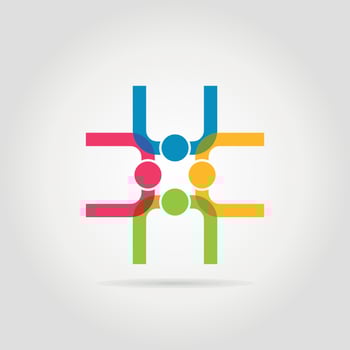 Abstract logo on a gray background. Vector illustration