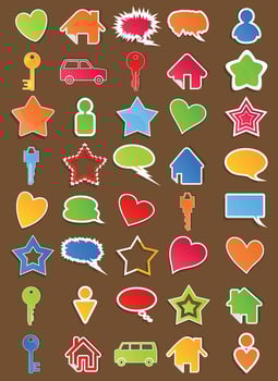 Collection of beautiful buttons for the Internet. A vector illustration
