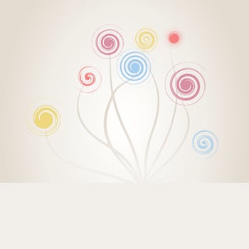 Background from plants and a flower. A vector illustration