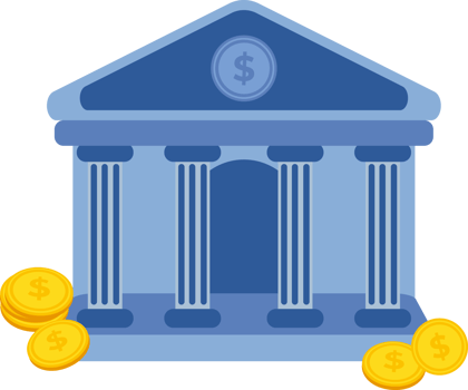 flat icon bank. bank icon where to keep money. illustration of saving in the bank png