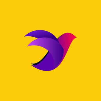 Purple Dove bird logo template design vector