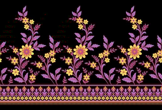 Botanical floral Seamless. Background Seamless Pattern Geometric Ethnic pattern design  for background, carpet, wallpaper, clothing, wrapping, Batik, fabric, printing textile illustration. vector