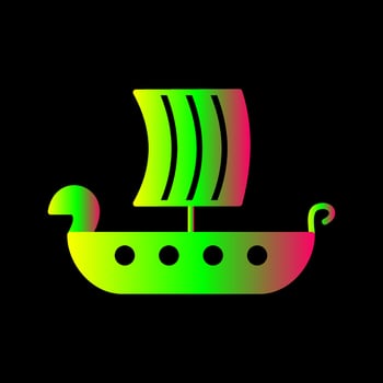 Viking Ship Vector Icon