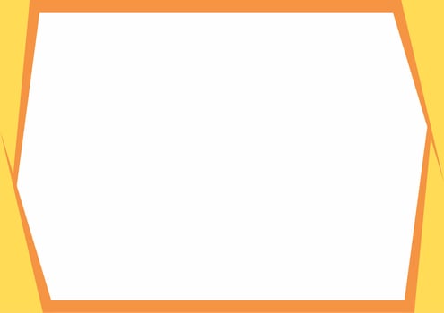 Orange, yellow and white triangles color with stripe line shape. Suitable for social media post and web internet ads. Template layout. Frame, boarder for text, picture, advertisement. Empty space. vector