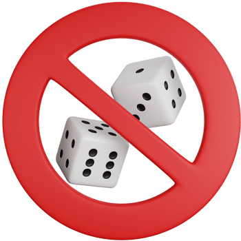 3D Icon Illustration Two Dice With Prohibition Sign png