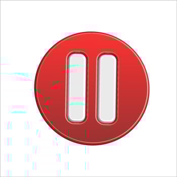Pause button icon realistic vector