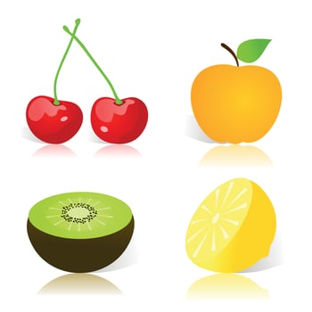 Set of icons of food. A vector illustration