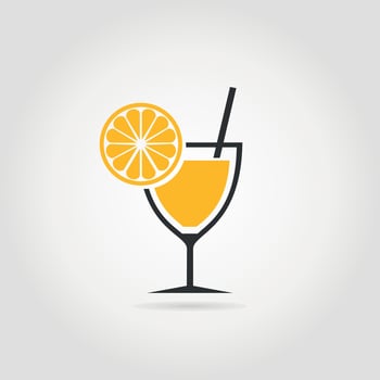 A bottle of champagne in flat style. Vector illustration
