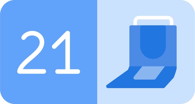 Seat Number Twenty One Vector Icon