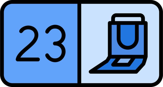 Seat Number Twenty Three Vector Icon