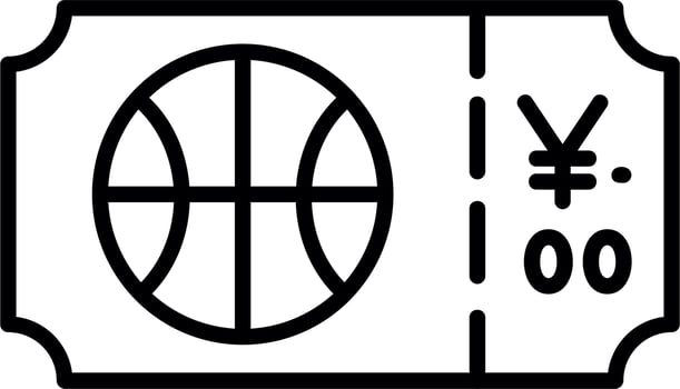 Basketball Ticket Vector Icon