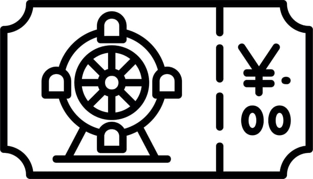 Ferris Wheel Ticket Vector Icon