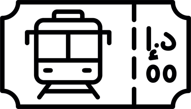Train Ticket Vector Icon