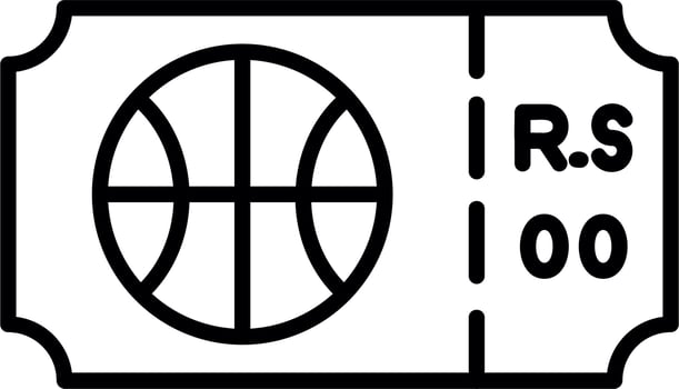 Basketball Ticket Vector Icon