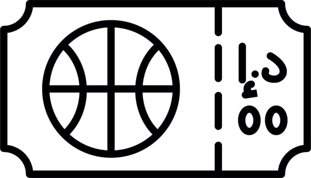 Basketball Ticket Vector Icon