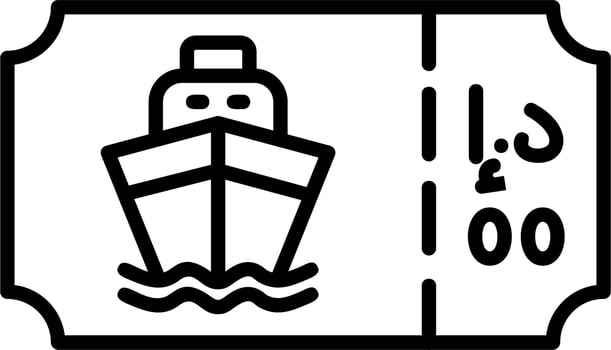 Boat Ticket Vector Icon
