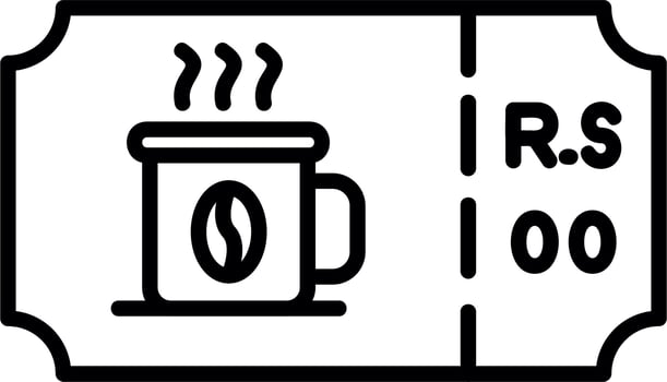 Coffee Ticket Vector Icon