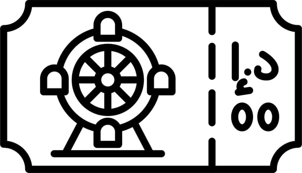 Ferris Wheel Ticket Vector Icon