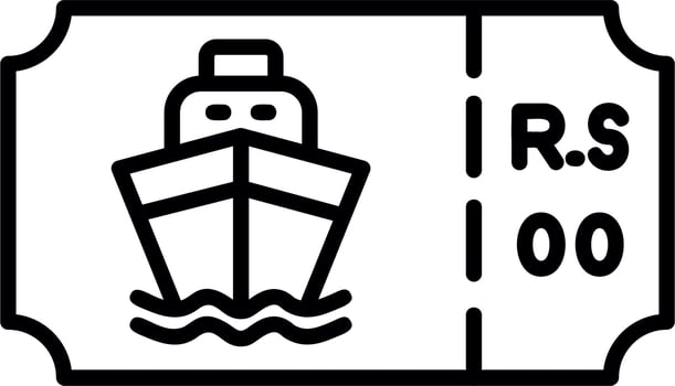Boat Ticket Vector Icon
