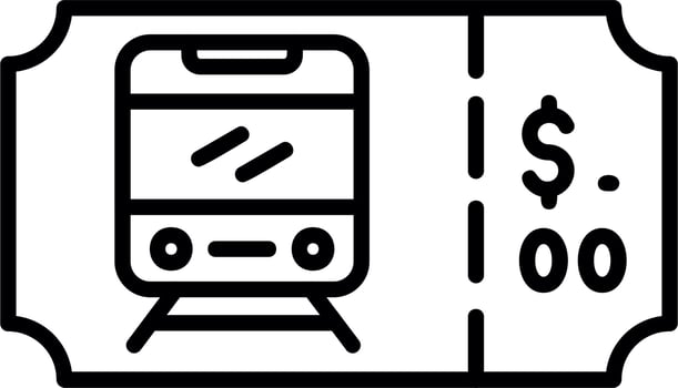 Train Ticket Vector Icon