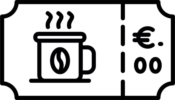 Coffee Ticket Vector Icon