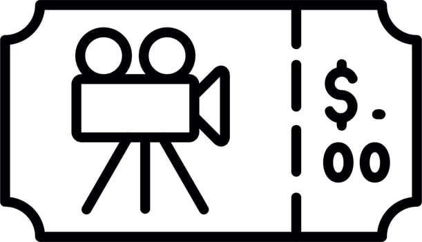 Movie Ticket Vector Icon