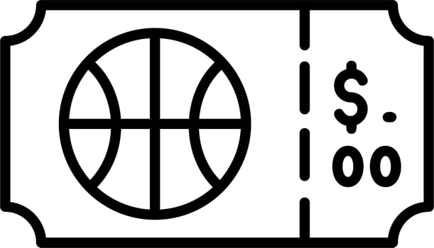 Basketball Ticket Vector Icon