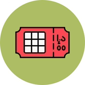 Lottery Ticket Vector Icon