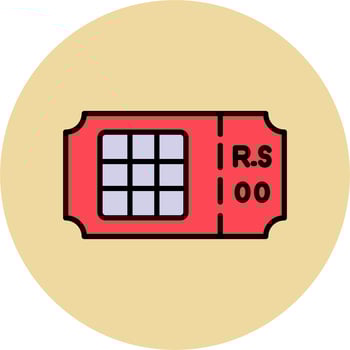 Lottery Ticket Vector Icon