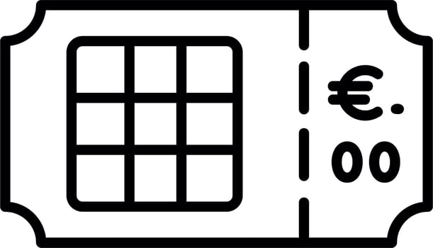Lottery Ticket Vector Icon
