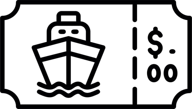 Boat Ticket Vector Icon