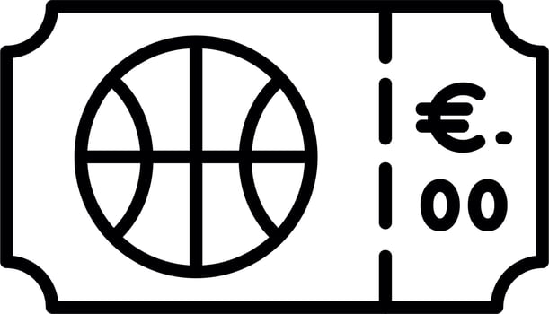 Basketball Ticket Vector Icon