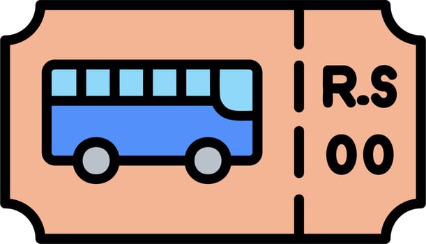 Bus Ticket Vector Icon