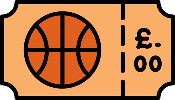 Basketball Ticket Vector Icon