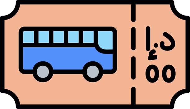 Bus Ticket Vector Icon