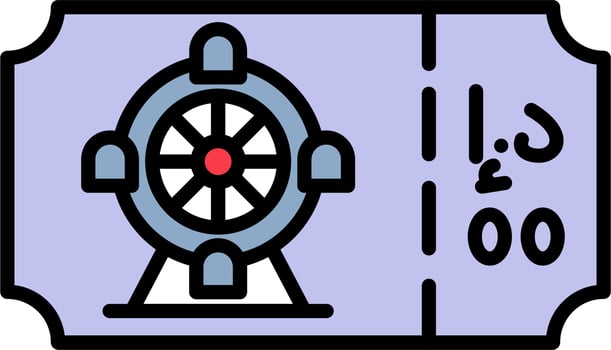 Ferris Wheel Ticket Vector Icon